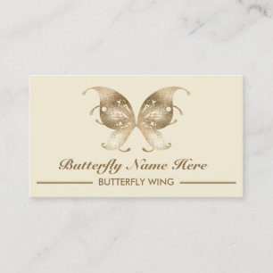 Glitter Gold Butterfly Swirl Decorative Business Card