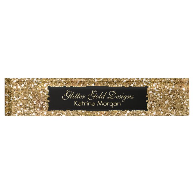 Glitter Gold Elegance Nameplate (Front)