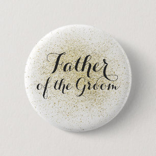 Glitter Gold Father of the Groom Button