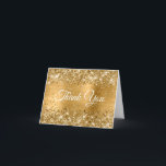 Glitter Gold Foil 40th Birthday Thank You Card<br><div class="desc">Our faux sparkly gold glitter and brushed metal foil thank you note cards are the perfect way to show your appreciation for your friends coming to your 40th birthday, and giving a nice gift. Whether you're looking to customise the interior text for each recipient individually, or buy the same interior...</div>