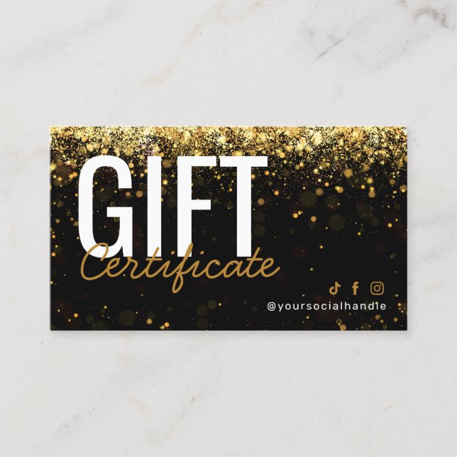 Glitter Gold Gift Certificate  (Front)