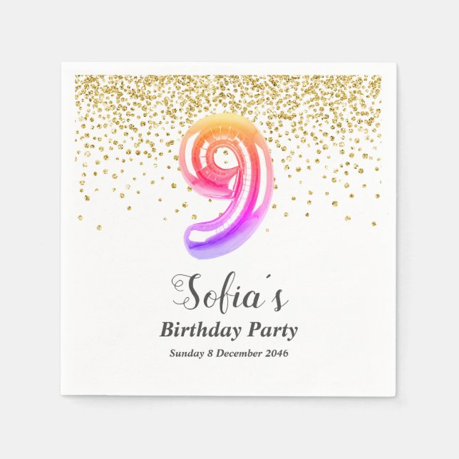 glitter gold , golden sparkle 9th napkin (Front)