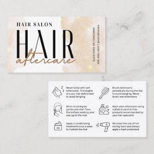 Glitter Gold  Hair Aftercare Instruction Card