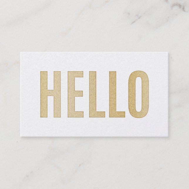 Glitter Gold Hello Calling Card (Front)
