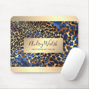 Glitter Gold Luxury Animal Skin Leopard Beauty Mouse Mat
