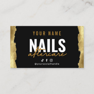 Glitter Gold Nails Instruction Aftercare Card