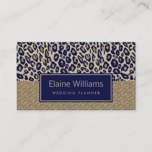 glitter gold navy Leopard print chic Cards