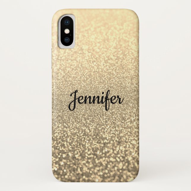 Glitter, gold, personalised, shiny, glitter, gold Case-Mate iPhone case (Back)