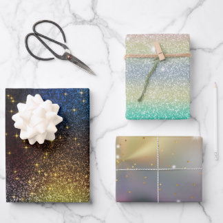 Glitter Gold, Silver  Wrapping Paper Sheet