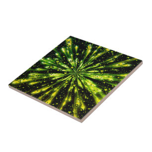 Glitter Gold Stars Ceramic Tile
