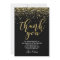 glitter gold thank you card