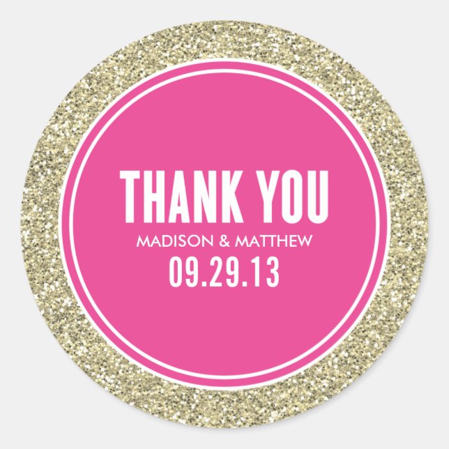GLITTER & GOLD | WEDDING FAVOR LABELS (Front)