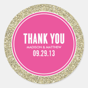 GLITTER & GOLD WEDDING FAVOR LABELS