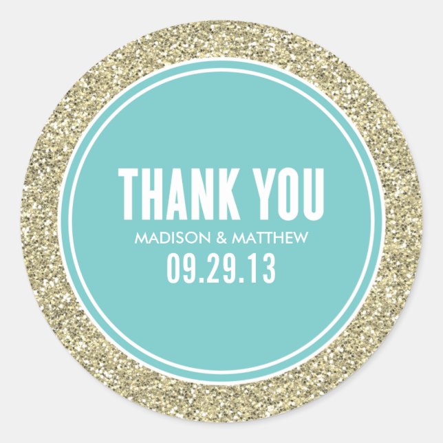 GLITTER & GOLD | WEDDING FAVOR LABELS (Front)