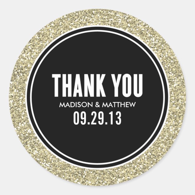 GLITTER & GOLD | WEDDING FAVOR LABELS (Front)