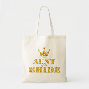 Glitter Golden Aunt of the Bride Tote Bag