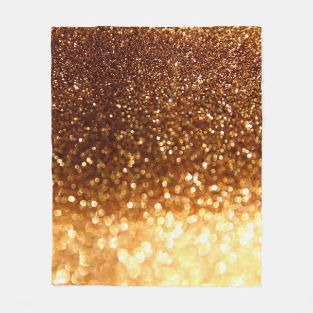 Glitter golden lights fleece blanket (Front)