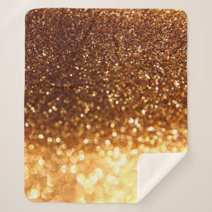 Glitter golden lights sherpa blanket