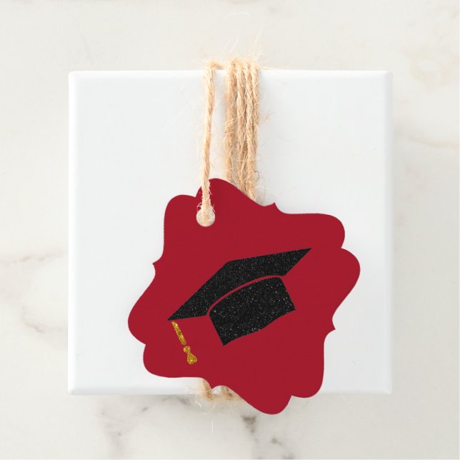 Glitter Graduation Cap Favour Tags (In Situ)