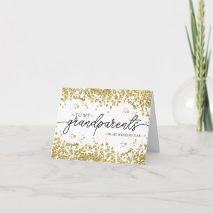 Glitter Grandparents wedding keepsake Thank You Card
