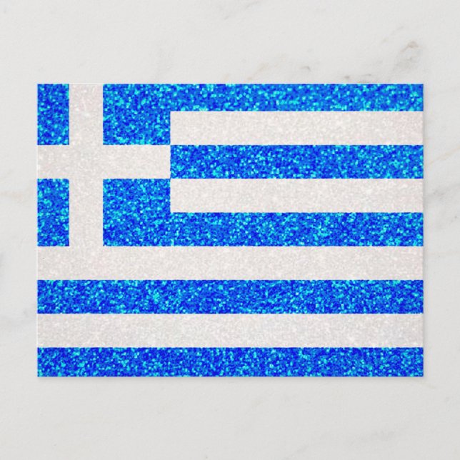 Glitter Greece flag postcard (Front)