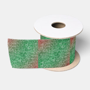 Glitter Green and Red Christmas Sparkle Satin Ribbon