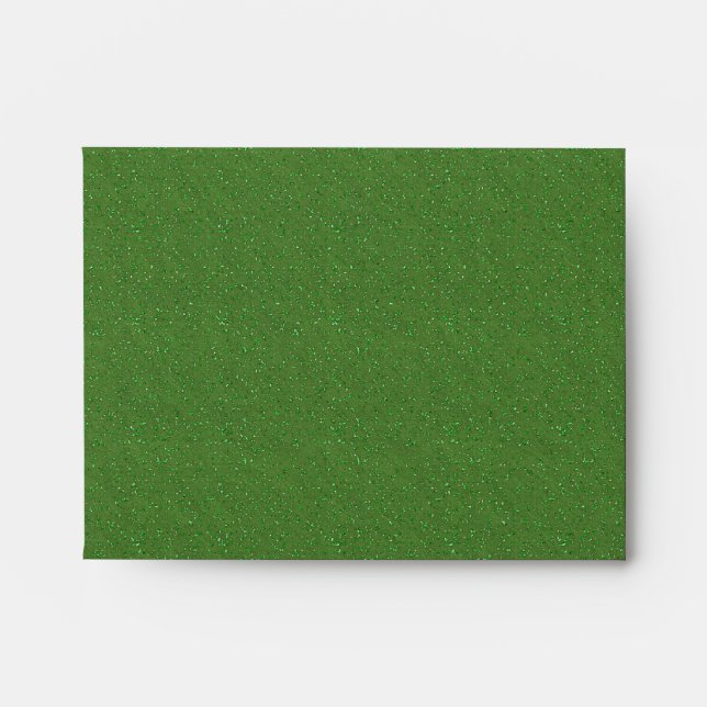 Glitter Green Black Linen RSVP Envelopes (Front)