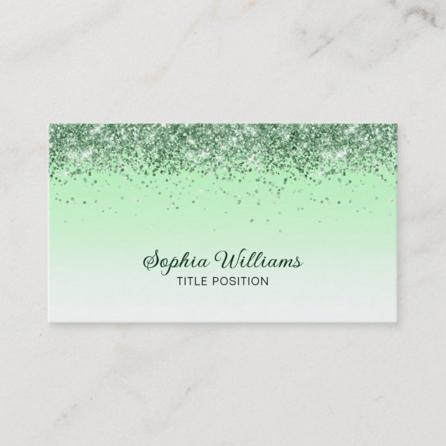 Glitter Green  Business Card (Front)