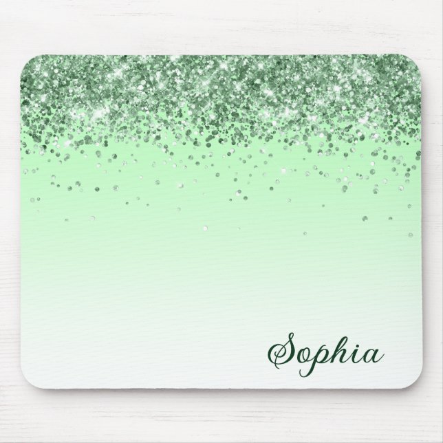 Glitter Green Mouse Mat (Front)