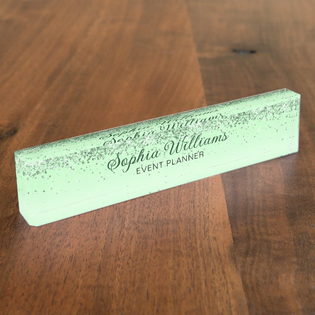 Glitter Green Nameplate (Side)