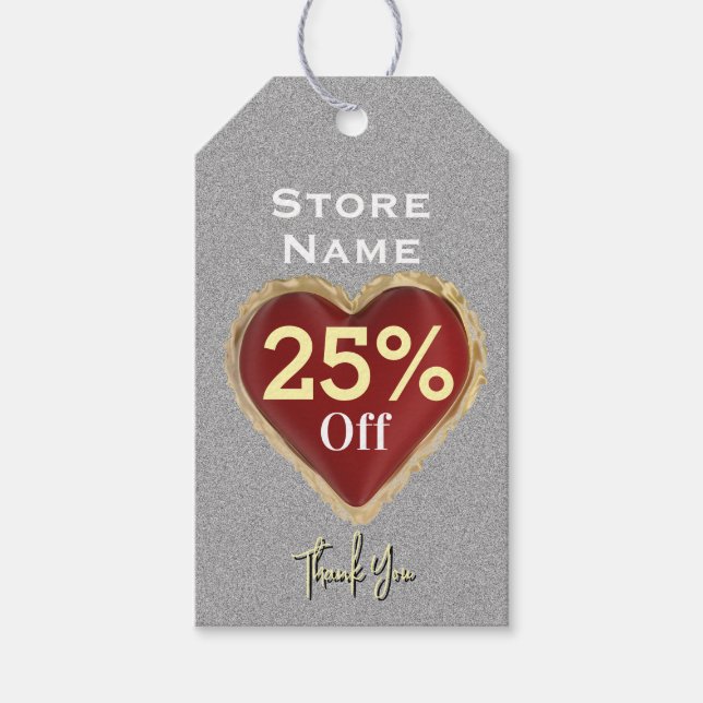 Glitter Grey  Gift Tags (Front)