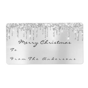 Glitter Grey Silver Drip Holidays Christmas Season