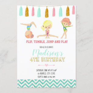 Glitter Gymnastic Invitation