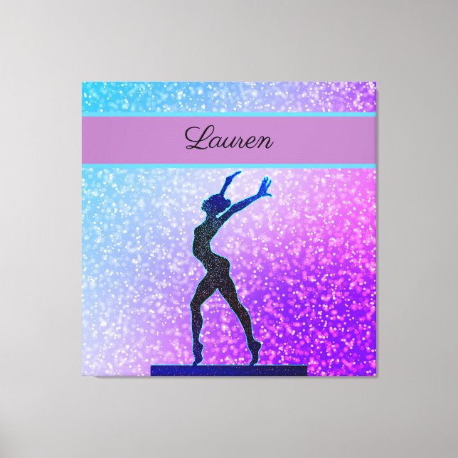 Glitter Gymnastics Beam Blue and Purple Canvas Print (Front)