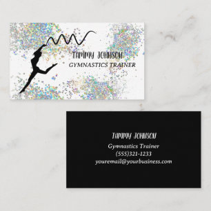 Glitter Gymnastics White Business Card
