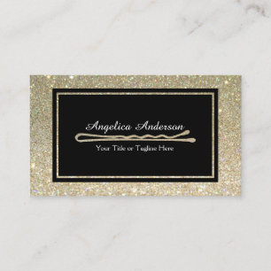 Glitter Hair Stylist Bobby Pin Business Card