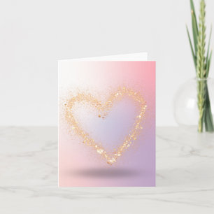 Glitter Heart Blank Card