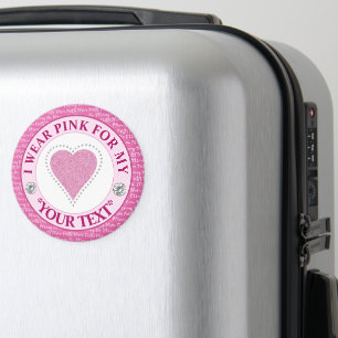 Glitter Heart Breast Cancer Awareness Design Magnet