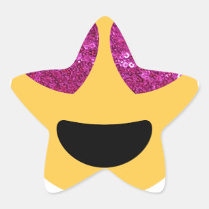 glitter heart eye emoji star sticker