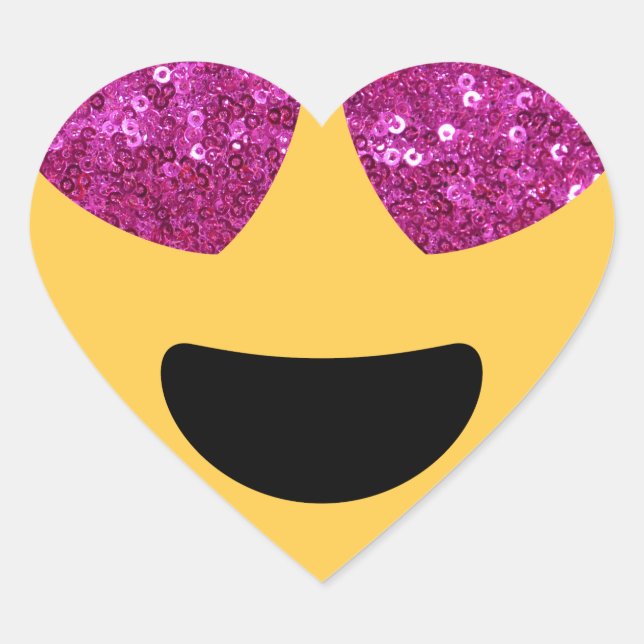 glitter heart eye emoji sticker (Front)