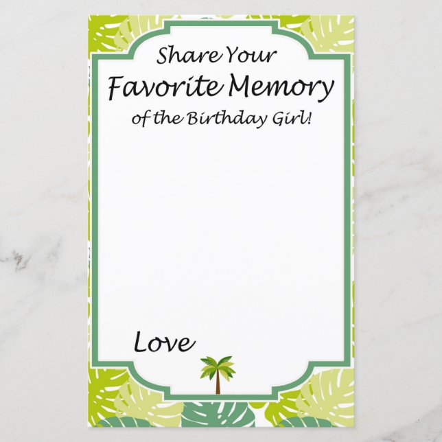 Glitter heart Favourite Memory of the Birthday Gir (Front)