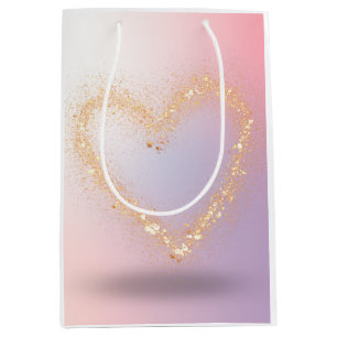 Glitter Heart Medium Gift Bag