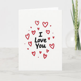 Glitter Hearts I Love You Card