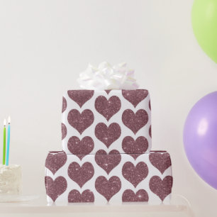 Glitter hearts wrapping paper