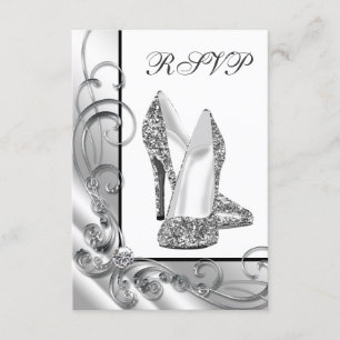 Glitter High Heel Shoe RSVP Card