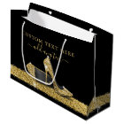 Glitter High Heels Gold Black Personalised