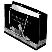Glitter High Heels Silver Black Personalised Large