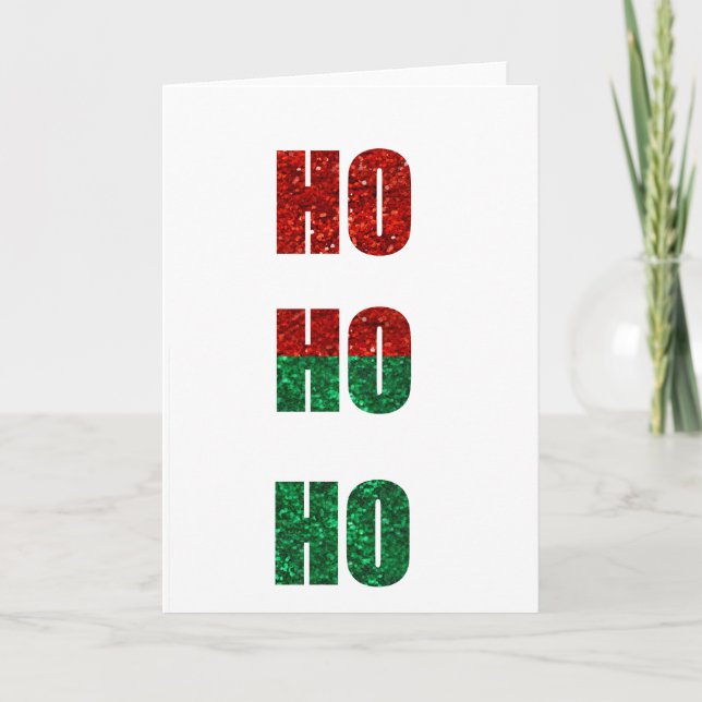 glitter ho ho ho holiday card (Front)