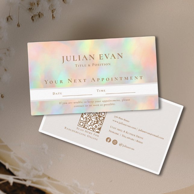 Glitter Holographic Beautician Makeup Appointment Card (Glitter Holographic Beautician Makeup Appointment Card)