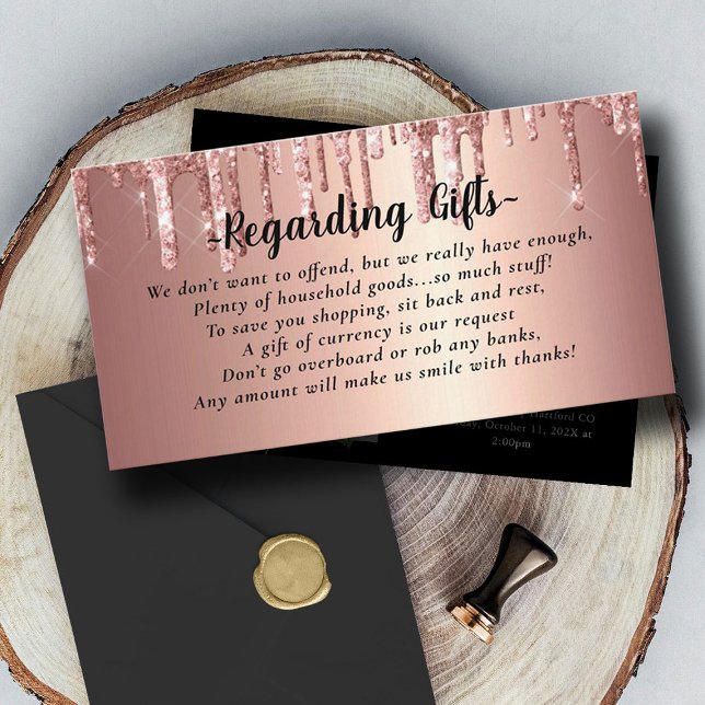 Glitter Honeymoon Fund bridal shower or wedding Enclosure Card (Creator Uploaded)